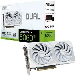 Asus Dual GeForce RTX 5060 Ti OC White Edition 8GB GDDR7 Gráfica (90YV0MP5-M0NA00)